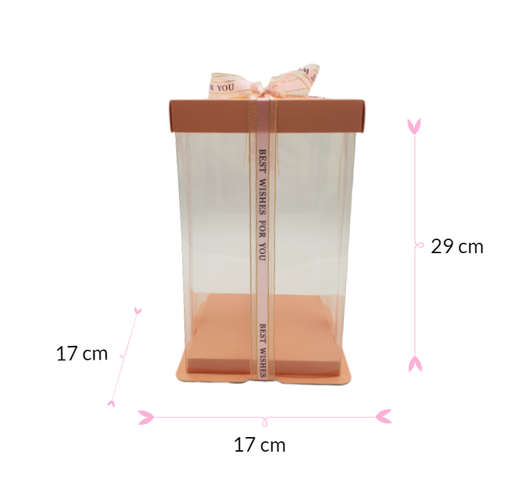 CAJA PARA TARTA DELUXE ROSA - 17 X 29 CM