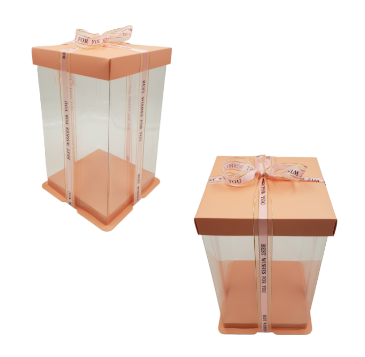 CAJA PARA TARTA DELUXE ROSA - 17 X 29 CM - Imagen 2