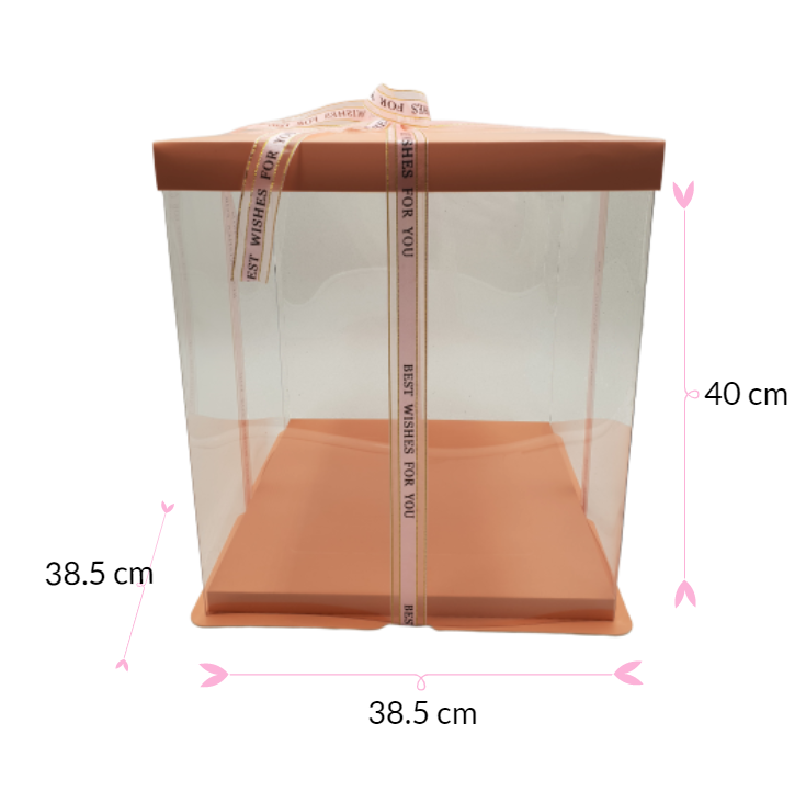 CAJA PARA TARTA DELUXE ROSA - 38,5 X 40 CM - Imagen 2