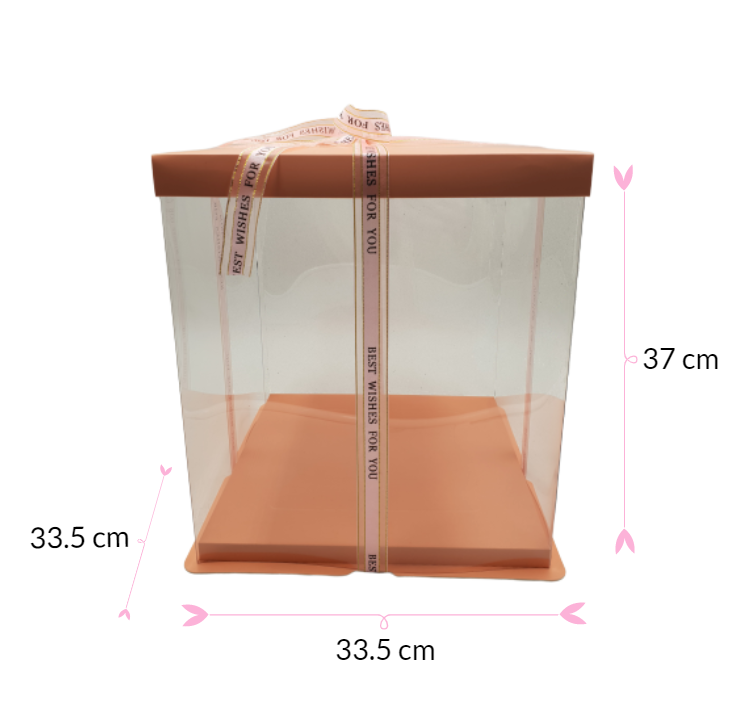 CAJA PARA TARTA DELUXE ROSA - 33,5 X 37 CM - Imagen 2
