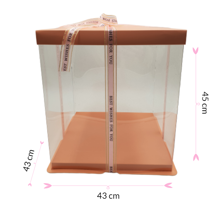CAJA PARA TARTA DELUXE ROSA - 43 X 45 CM