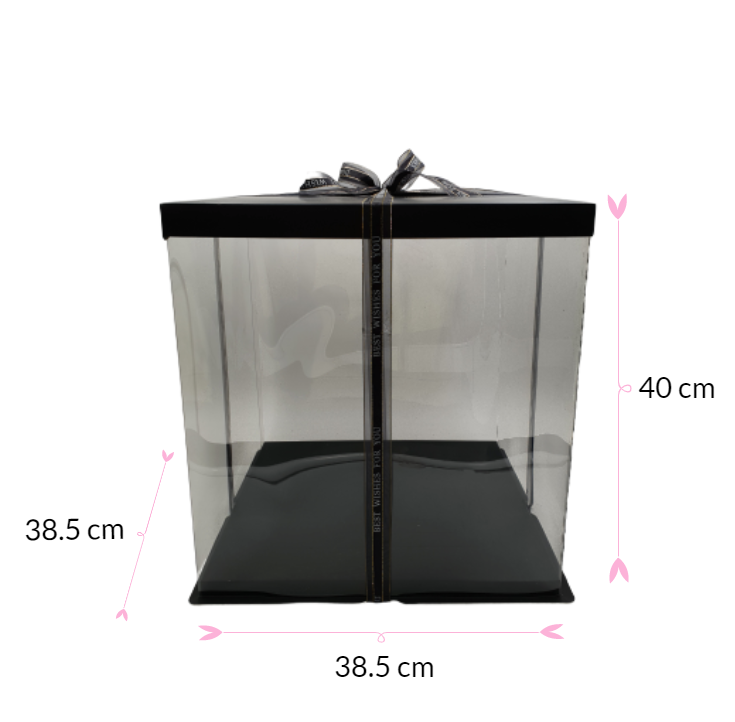 CAJA PARA TARTA DELUXE NEGRA - 38,5 X 40 CM - Imagen 2