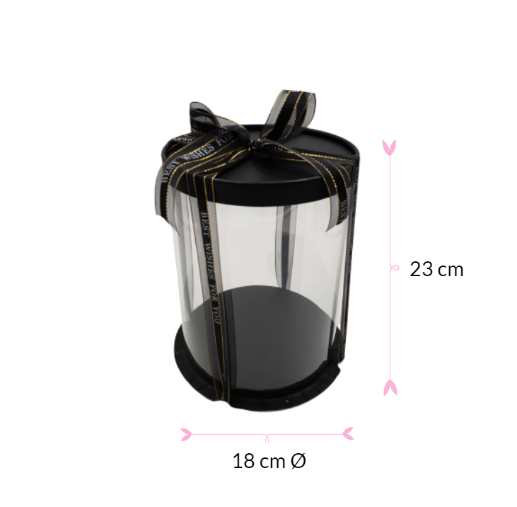CAJA PARA TARTA DELUXE NEGRA - Ø 18 / H 23 CM