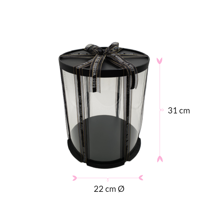 CAJA PARA TARTA DELUXE NEGRA - Ø 22 / H 31 CM