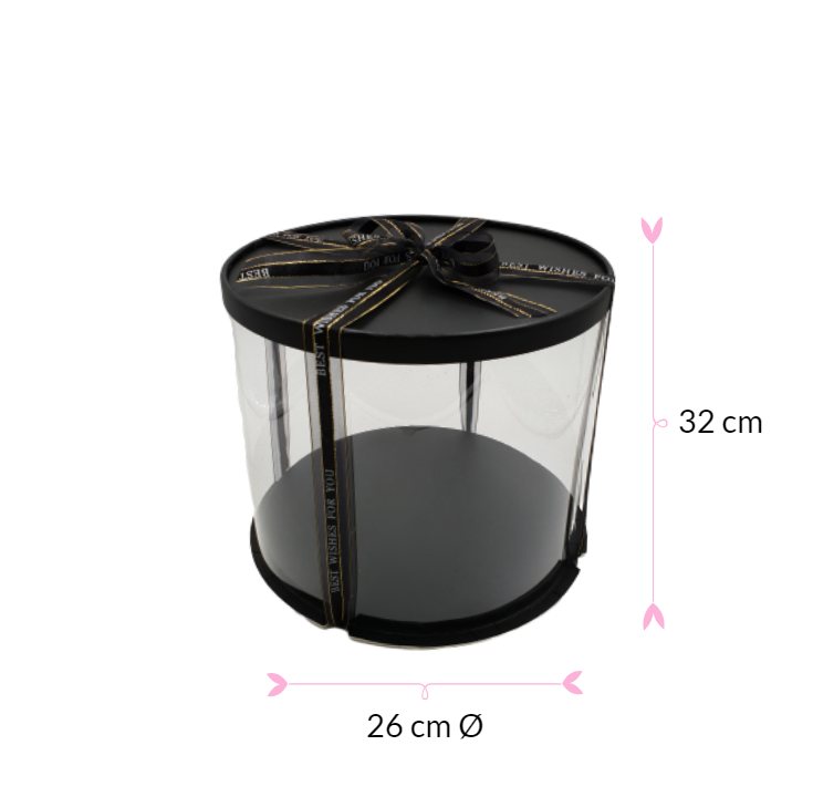 CAJA PARA TARTA DELUXE NEGRA - Ø 26 / H 32 CM