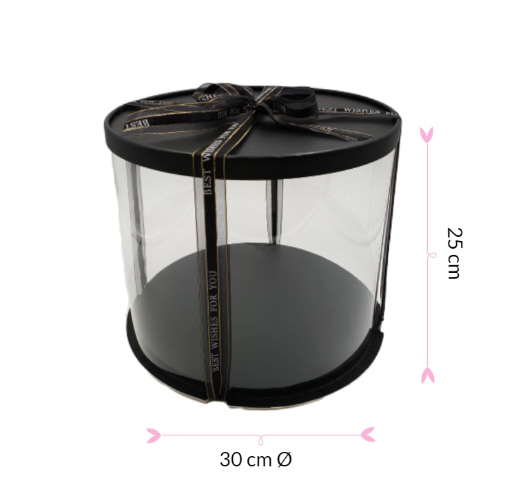 CAJA PARA TARTA DELUXE NEGRA - Ø 30 / H 25 CM