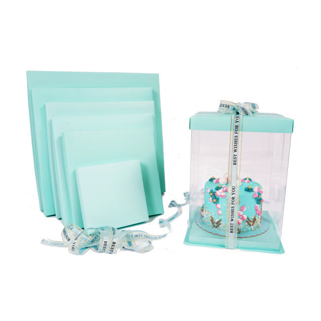 CAJA PARA TARTA DELUXE AZUL - 33,5 X 37 CM - Imagen 3