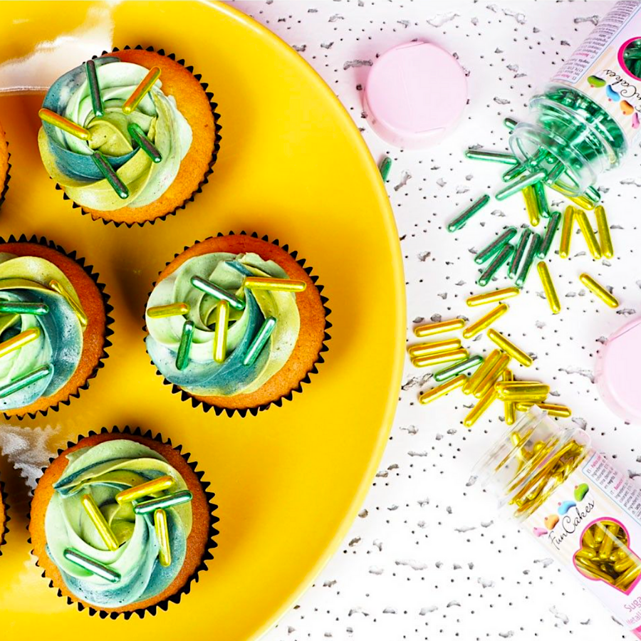 PALITOS DE AZUCAR XL FUNCAKES - VERDE METALIZADO 70 G - Imagen 3