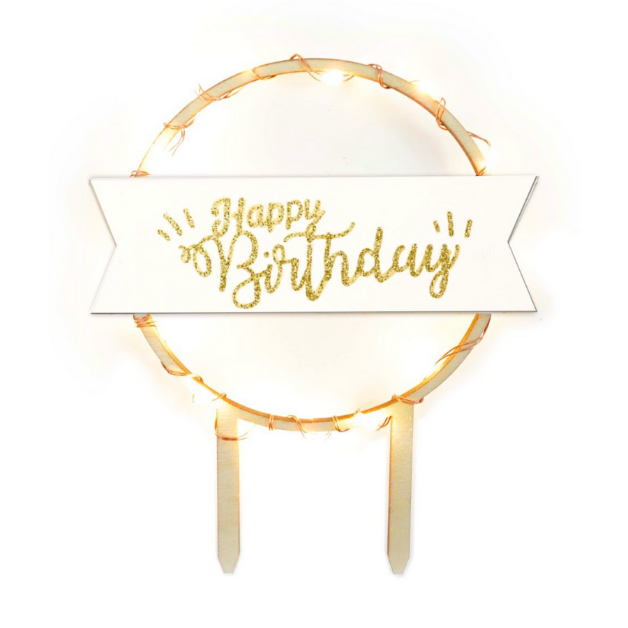 TOPPER PARA TARTA SCRAPCOOKING - "HAPPY BIRTHDAY" LED - Imagen 2