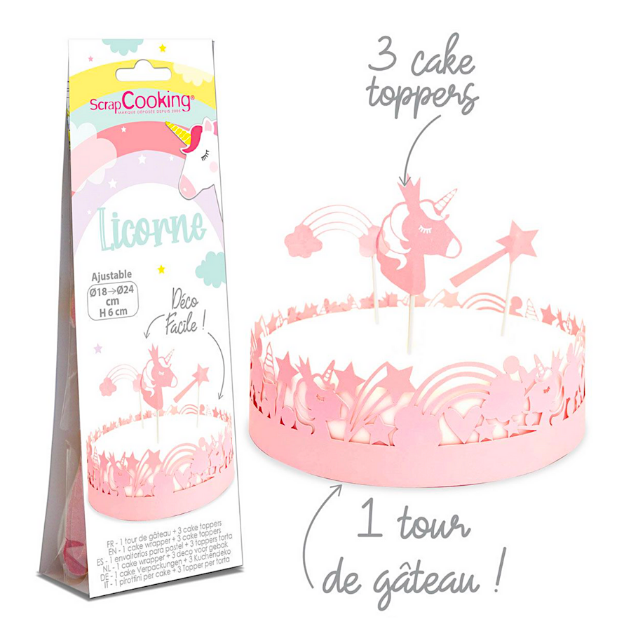 WRAPPER + TOPPERS PARA TARTA SCRAPCOOKING - UNICORNIO - Imagen 2