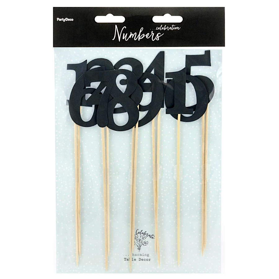 TOPPERS DE NUMEROS PARTYDECO - NEGROS - Imagen 2