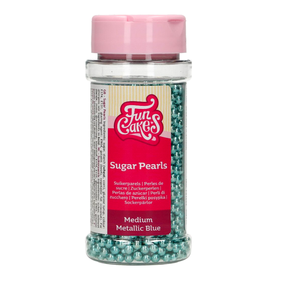 PERLAS DE AZUCAR FUNCAKES - AZUL METALIZADO (4 MM) 80 G - Imagen 2
