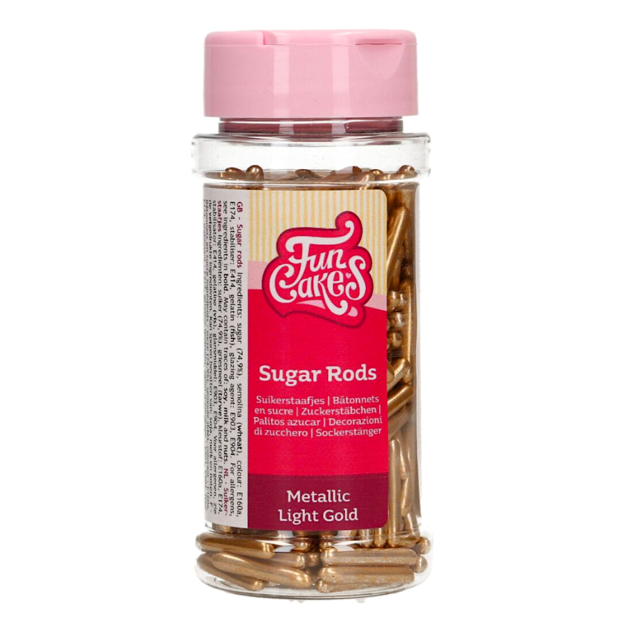 PALITOS DE AZUCAR XL FUNCAKES - ORO METALIZADO 70 G - Imagen 2