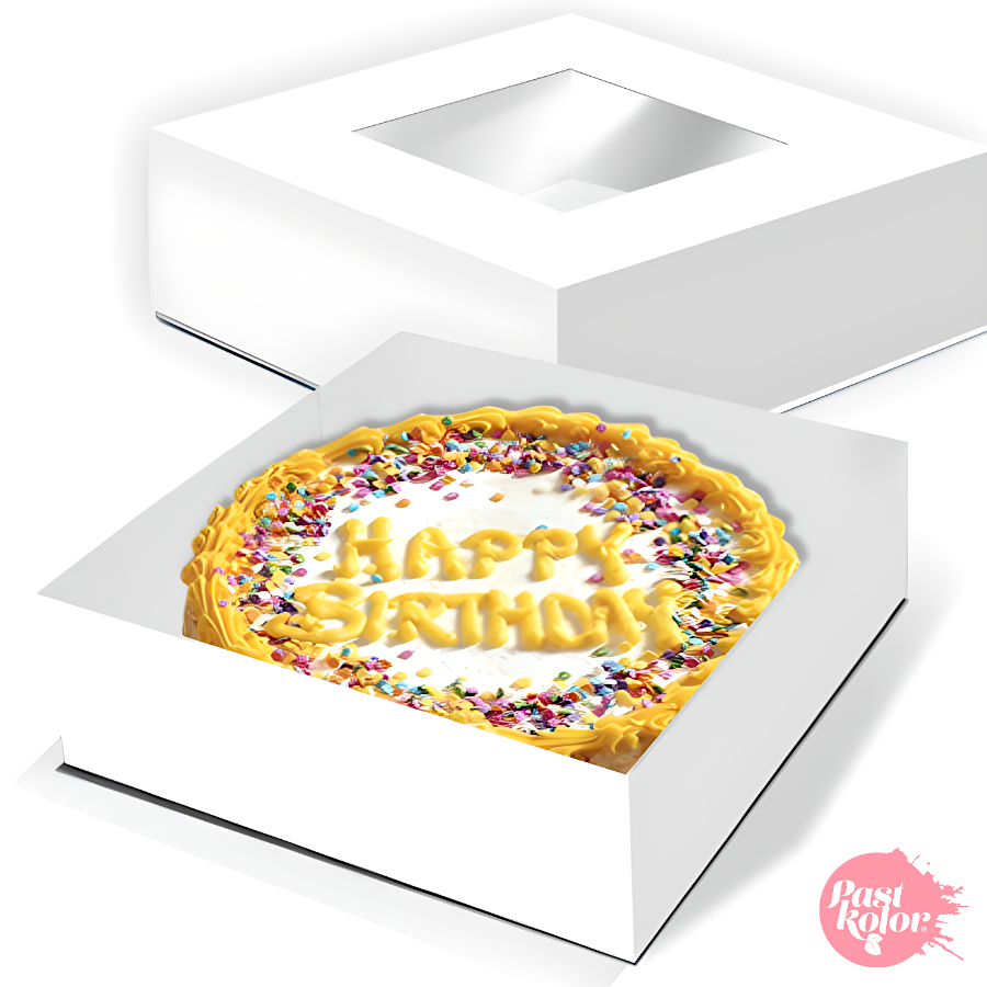 CAJA PARA TARTA BLANCA CON VENTANA - 33 X 9,5 CM - Imagen 2