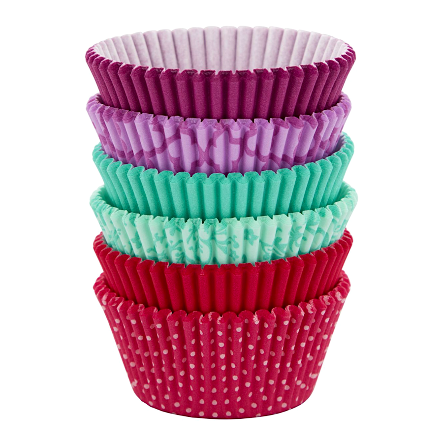 SET CAPSULAS CUPCAKE WILTON - ROSAS / TURQUESAS / PURPURAS - Imagen 2