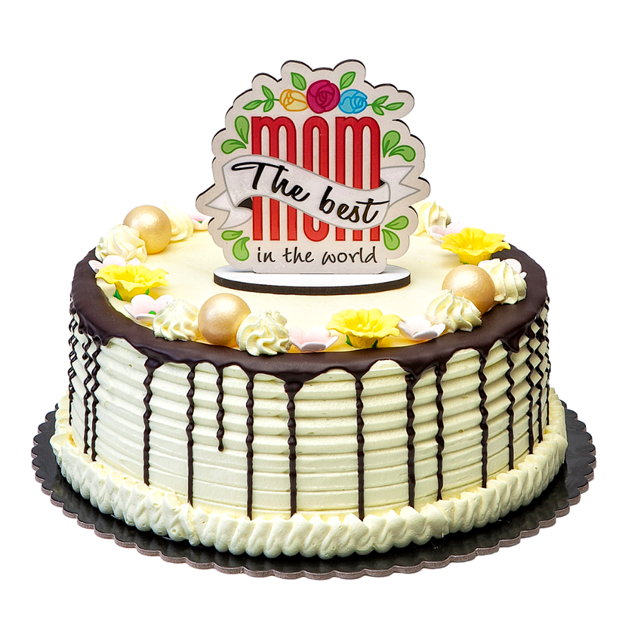 TOPPER PARA TARTA DEKORA - "THE BEST MOM IN THE WORLD" - Imagen 2