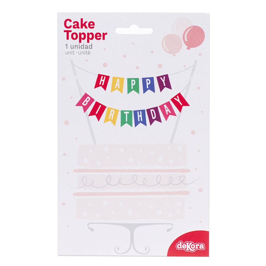 TOPPER PARA TARTA DEKORA - BANDERAS "HAPPY BIRTHDAY" - Imagen 3