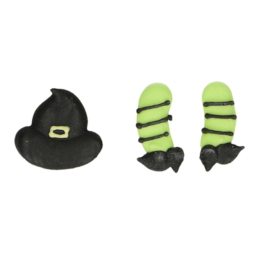 DECORACIONES DE AZUCAR FUNCAKES - SOMBREROS Y PIERNAS DE BRUJA - Imagen 2