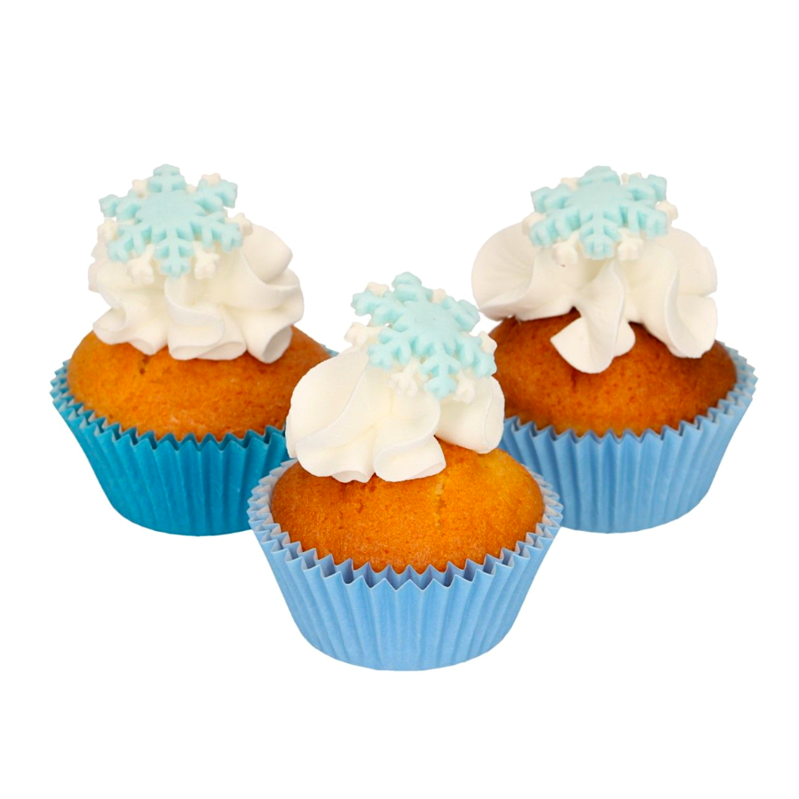 DECORACIONES DE AZUCAR FUNCAKES - COPOS DE NIEVE (BLANCOS Y AZULES) - Imagen 3