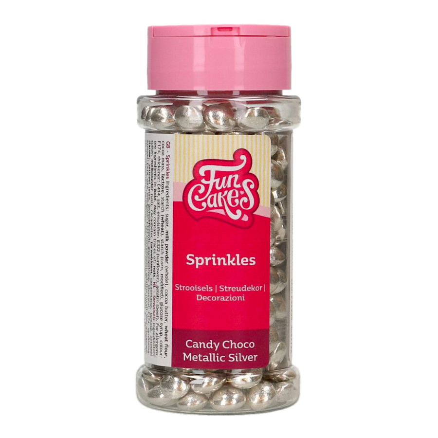 LENTEJAS DE CHOCOLATE FUNCAKES - PLATA BRILLANTE (80 G) - Imagen 2