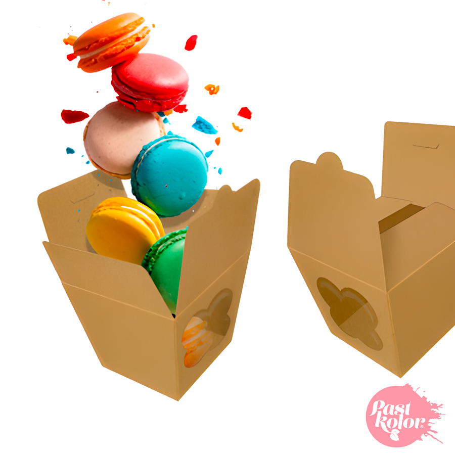 CAJA PARA GALLETAS Y BOMBONES KRAFT CON VENTANA - 12 X 11 CM - Imagen 2