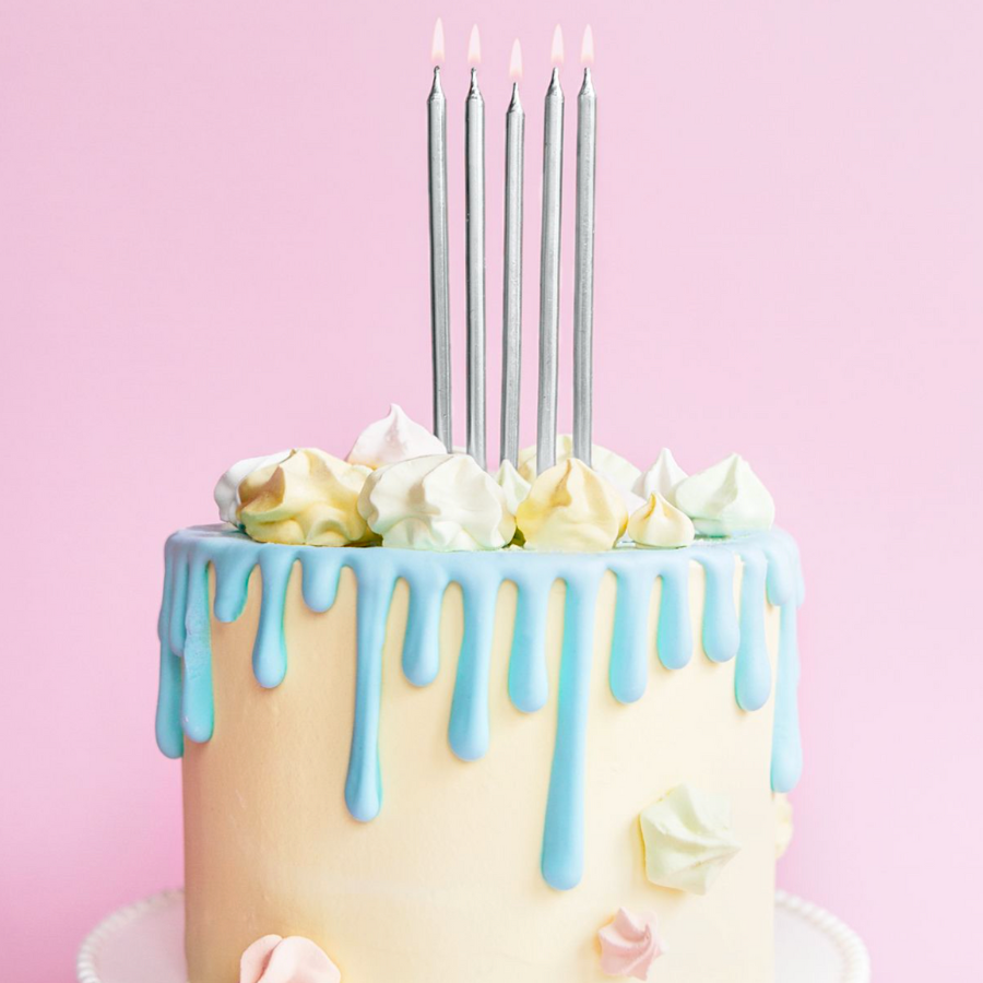 VELAS CUMPLEAÑOS PARTYDECO - PLATEADAS (12,5 CM) - Imagen 3