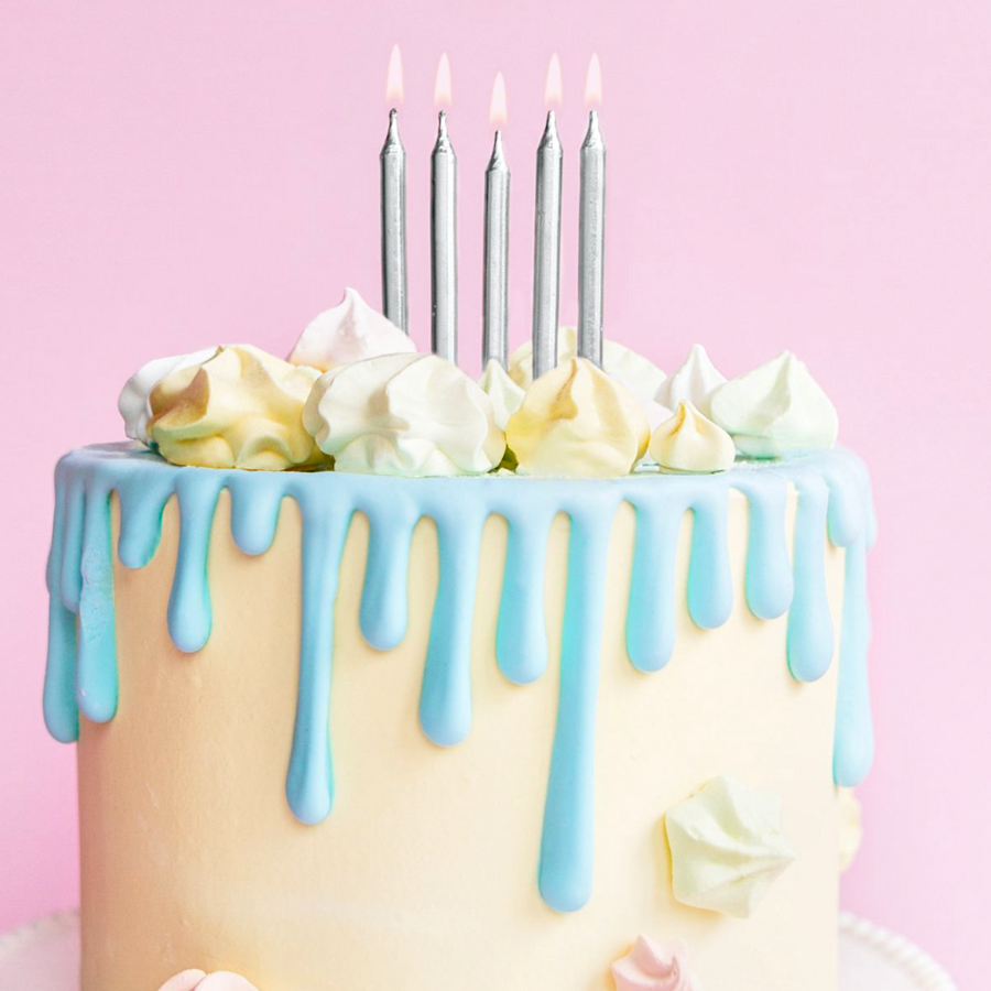 VELAS CUMPLEAÑOS PARTYDECO - PLATEADAS (6 CM) - Imagen 3