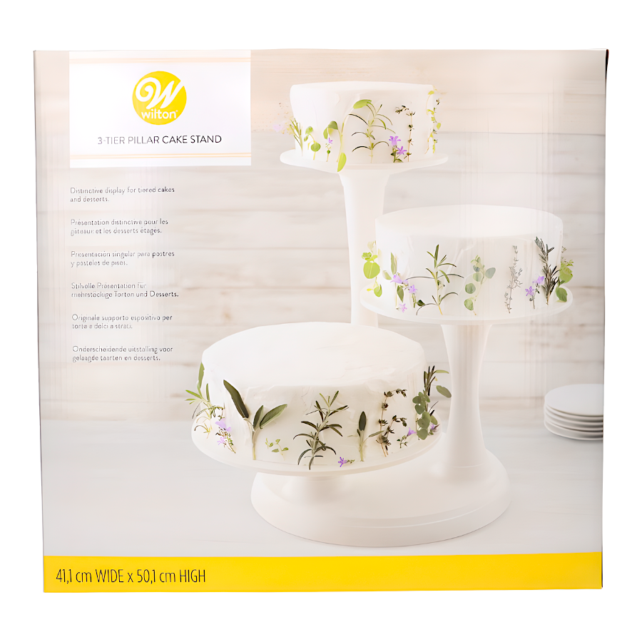 STAND PARA TARTAS BLANCO WILTON - 3 NIVELES - Imagen 2