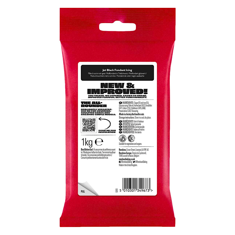 FONDANT RENSHAW - JET BLACK / NEGRO (1 KG) - Imagen 2