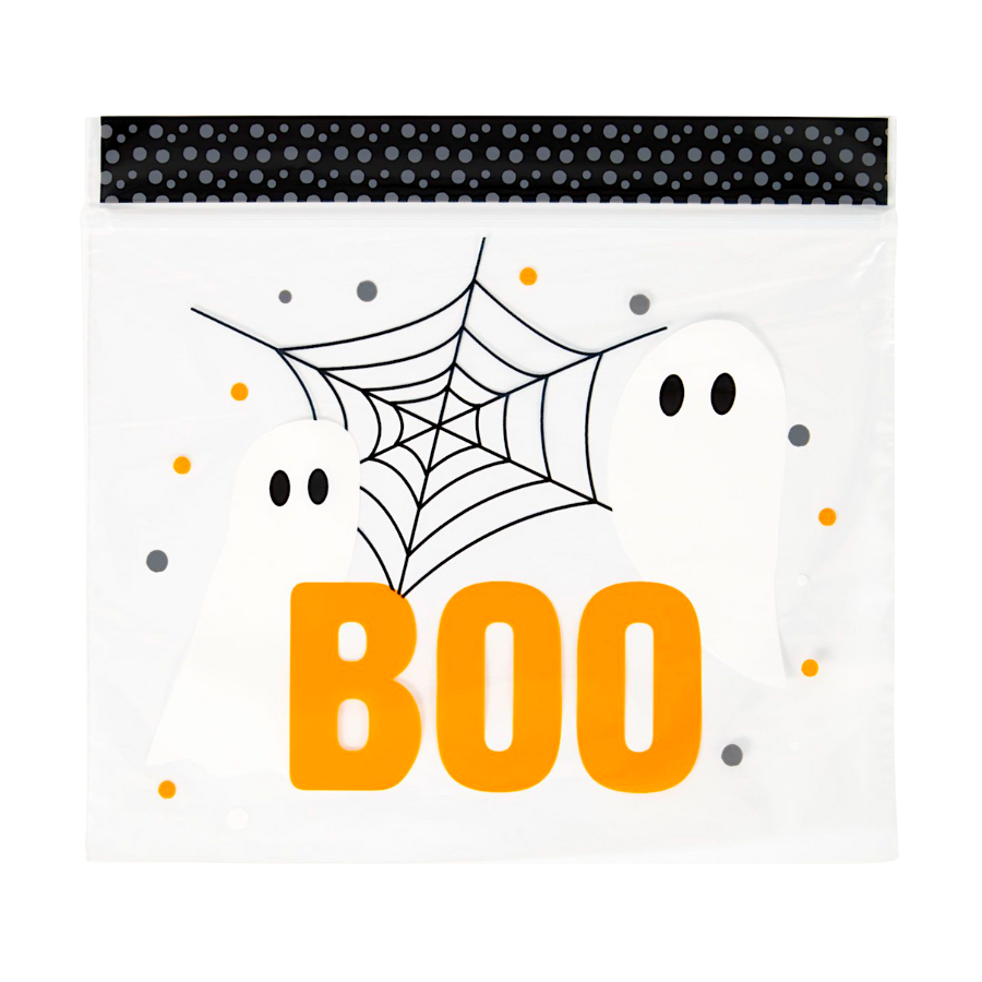 BOLSAS PARA DULCES (CIERRE ZIP) WILTON - "BOO!" (20 U) - Imagen 2