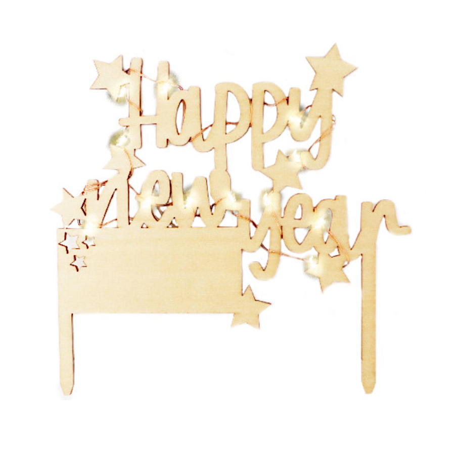 TOPPER PARA TARTA SCRAPCOOKING - "HAPPY NEW YEAR" LED - Imagen 2