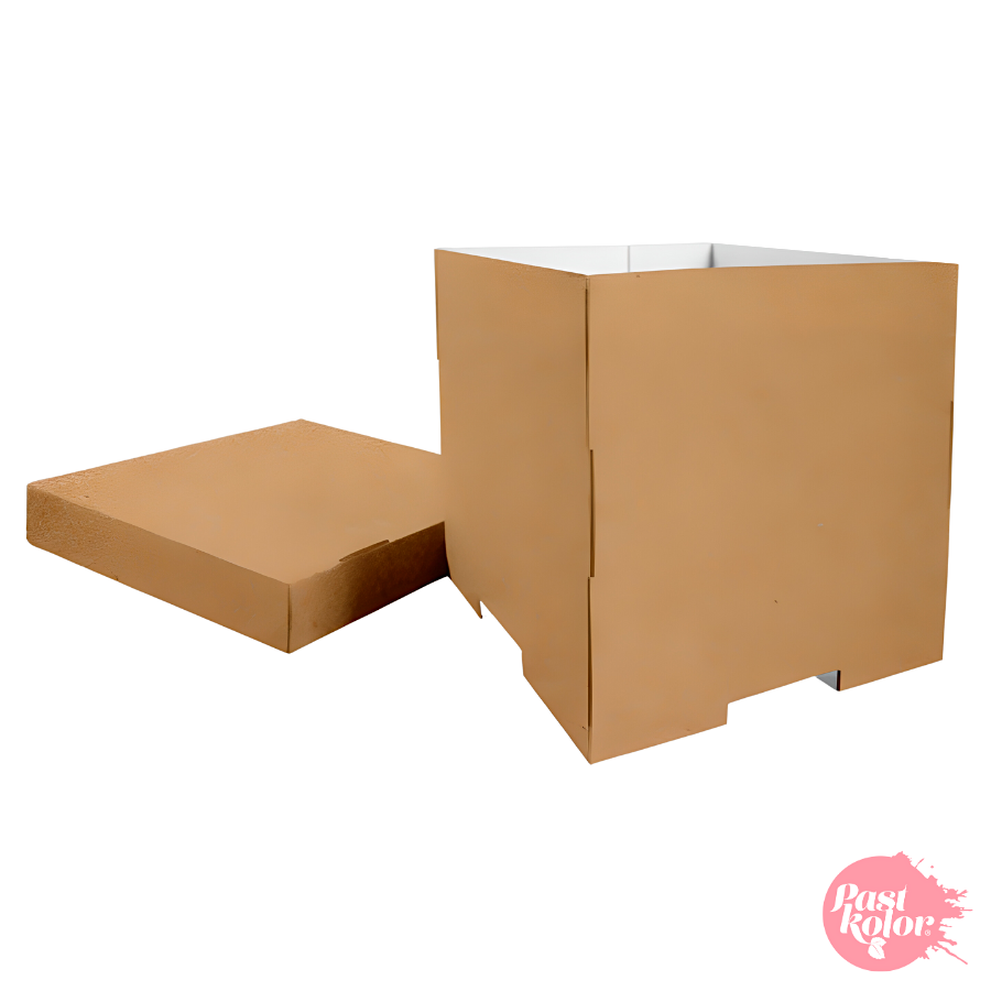 CAJA PARA TARTA REVERSIBLE (BLANCA Y KRAFT) - 28 X 30 CM - Imagen 3