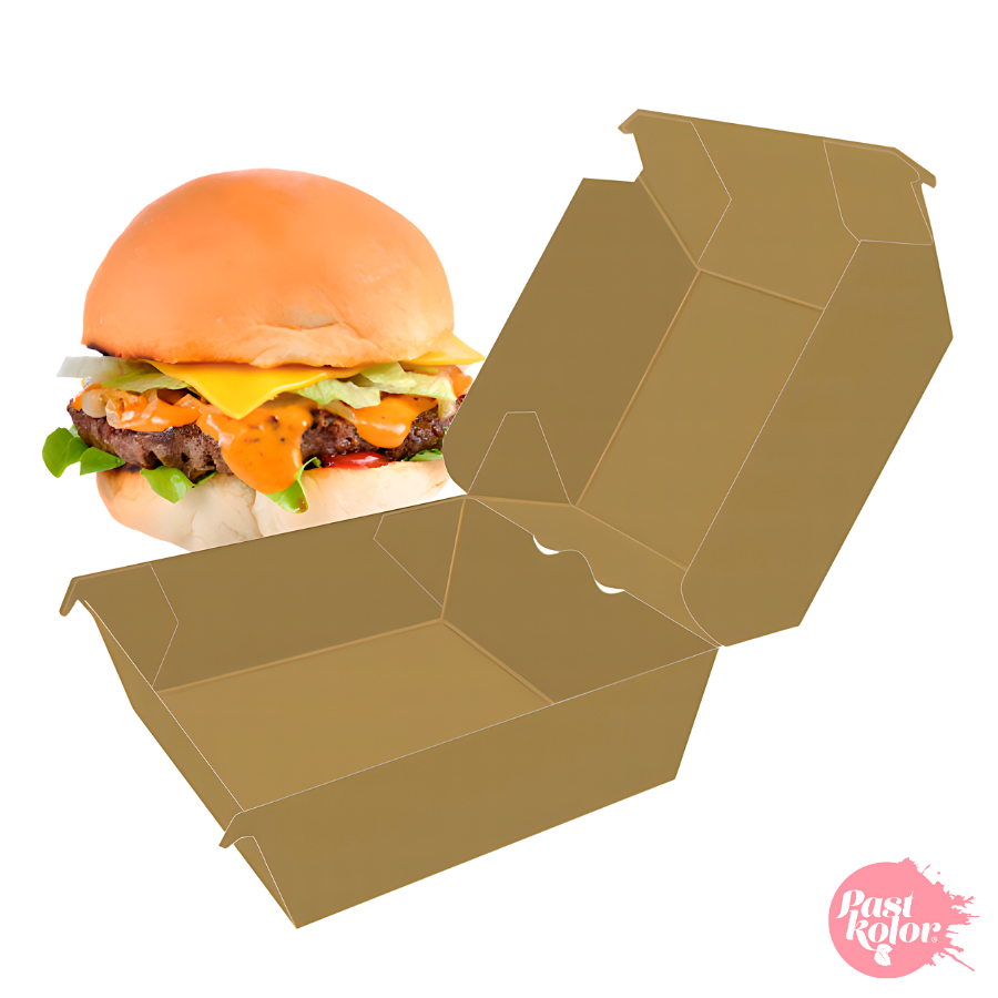 CAJA PARA HAMBURGUESA KRAFT - 10 X 8 CM - Imagen 2