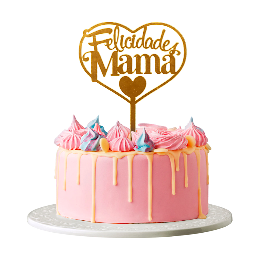 TOPPER PARA TARTA DEKORA - "FELICIDADES MAMA" - Imagen 3