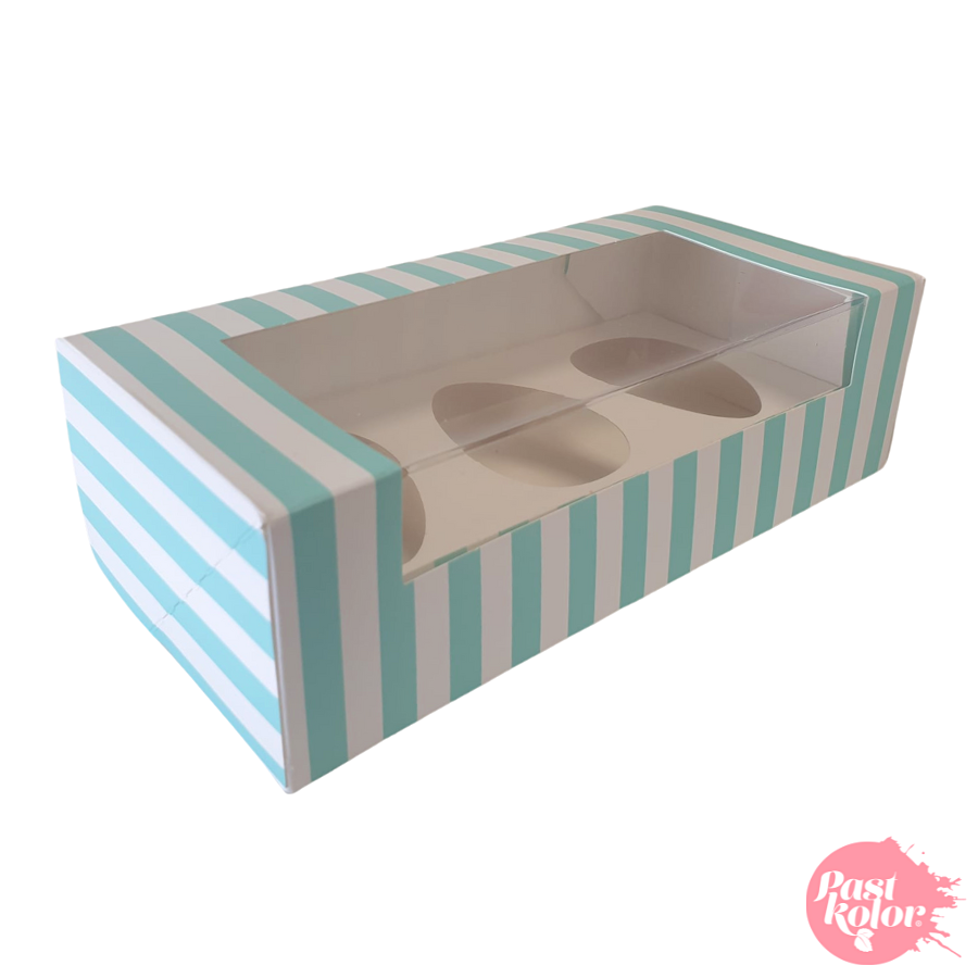 CAJA PARA 3 MINI HUEVOS DE PASCUA - BLANCA Y AZUL - Imagen 2