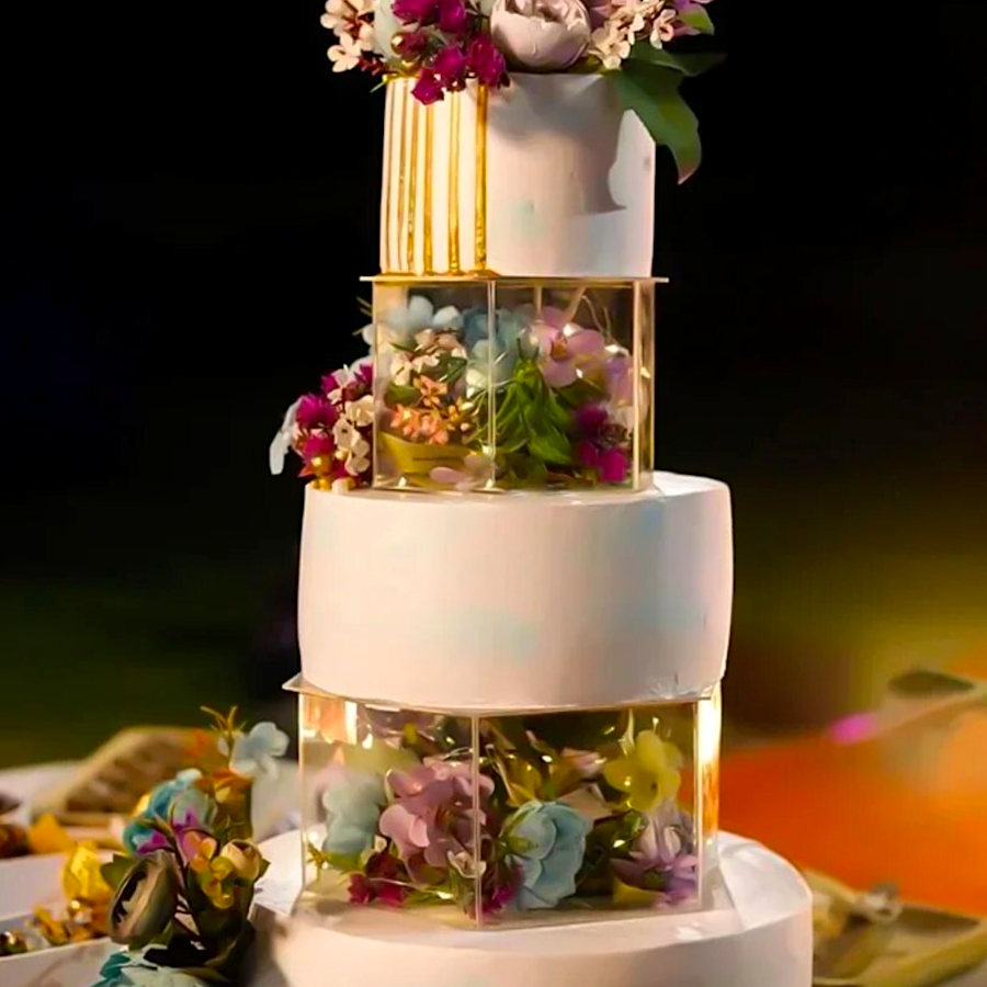 SOPORTES HEXAGONALES TRANSPARENTES PARA TARTAS - 20 Y 30 CM / H 10 CM - Imagen 5