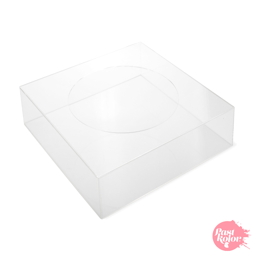 SOPORTES CUADRADOS TRANSPARENTES PARA TARTAS - 20 Y 30 CM / H 10 CM - Imagen 2