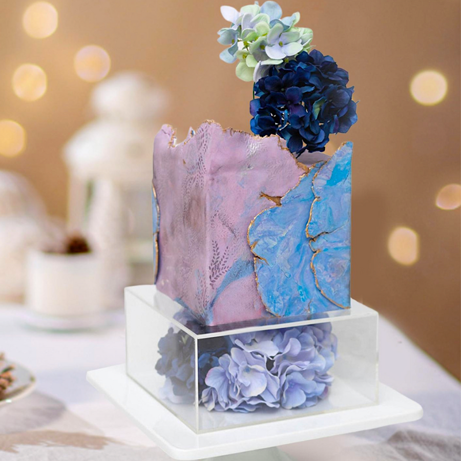 SOPORTES CUADRADOS TRANSPARENTES PARA TARTAS - 20 Y 30 CM / H 10 CM - Imagen 4