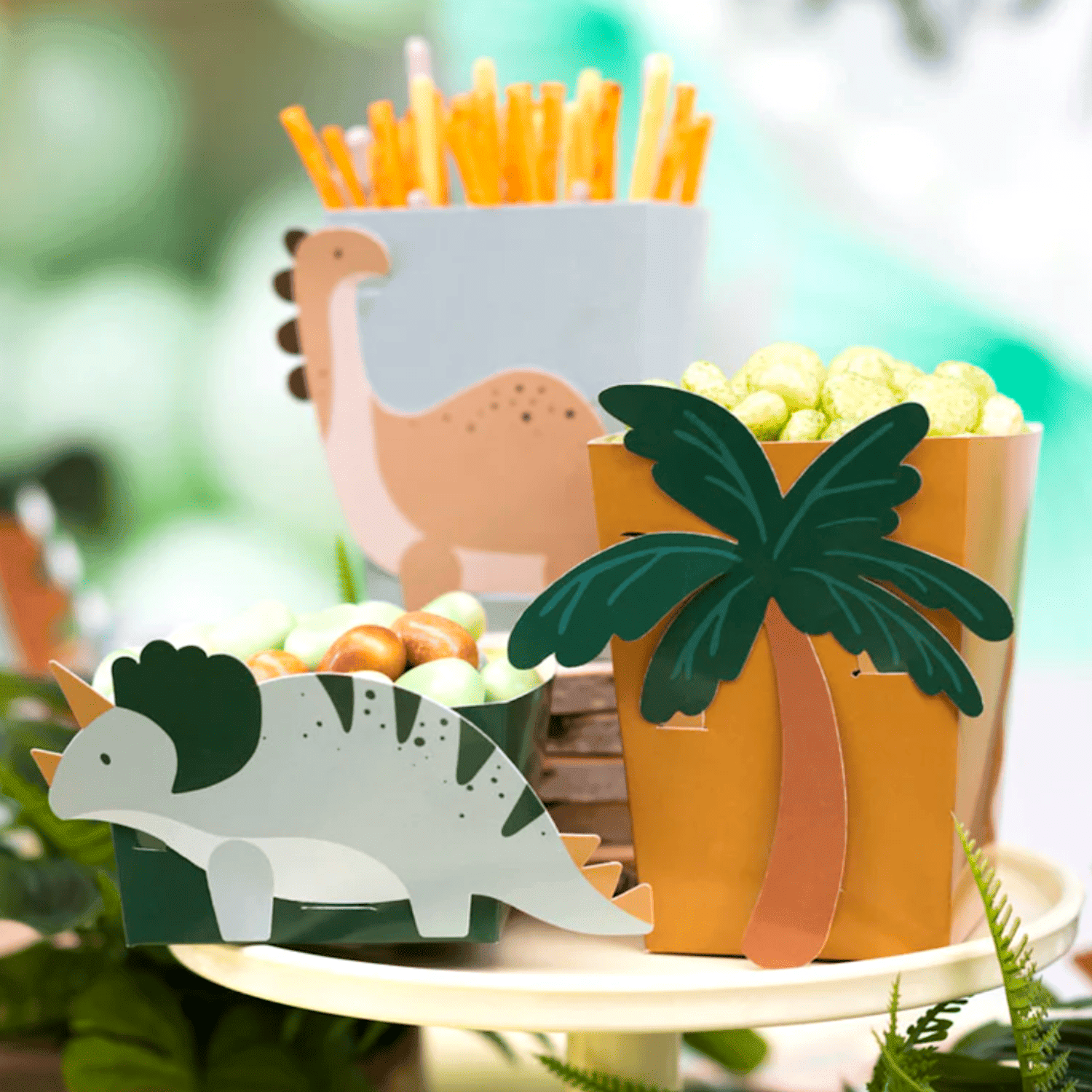 CAJAS DE PAPEL PARA SNACKS PARTYDECO - DINOSAURIOS - Imagen 3
