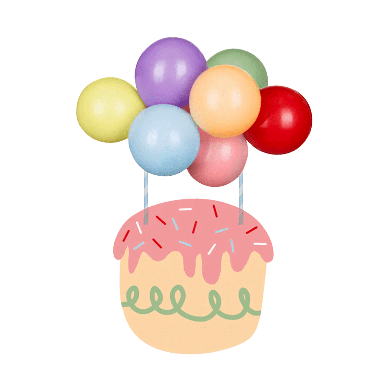 TOPPER PARA TARTA GLOBOS PARTYDECO - ARCOIRIS - Imagen 2