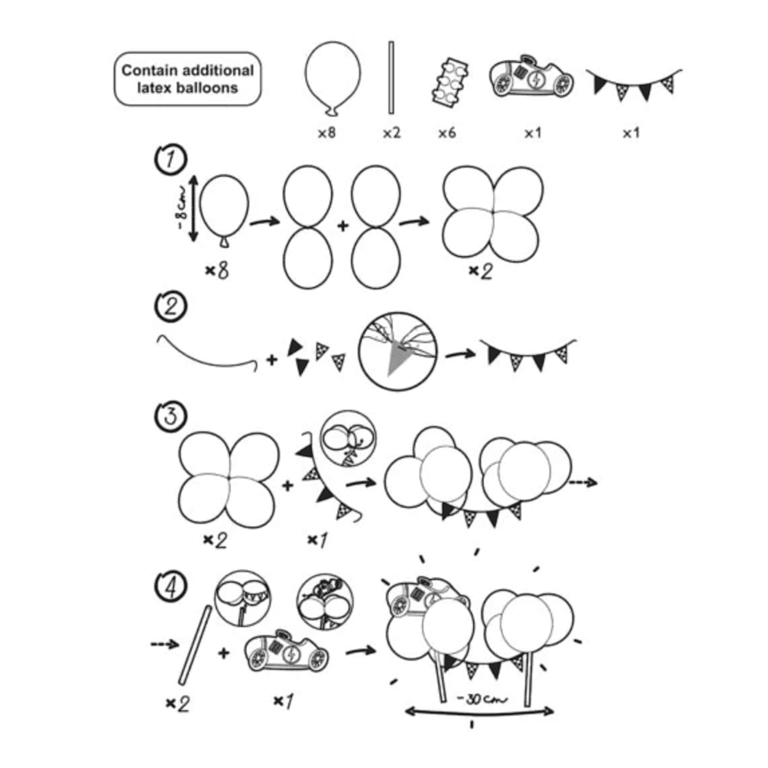 TOPPER PARA TARTA GLOBOS PARTYDECO - COCHE - Imagen 3