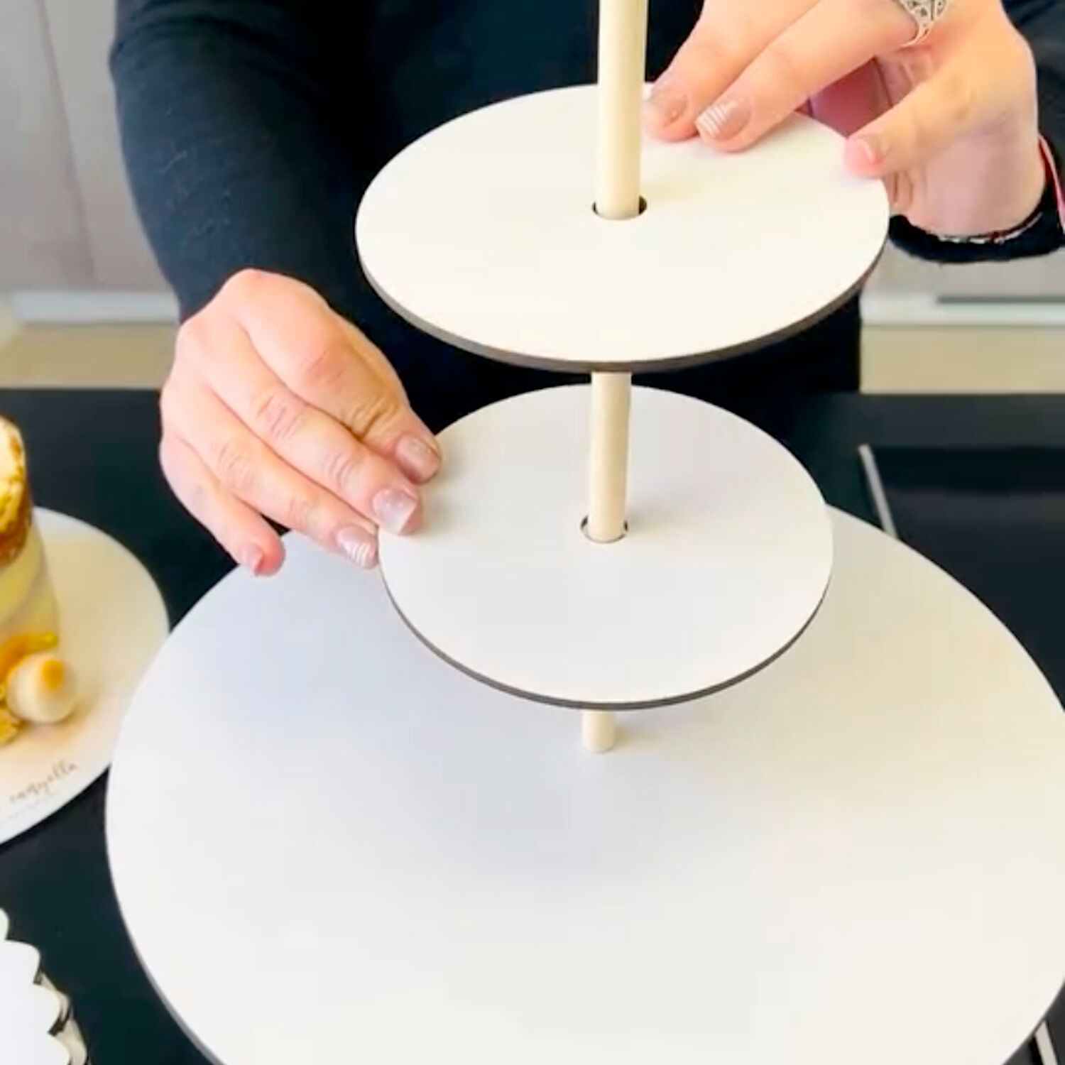 PALOS DE MADERA PARA TARTAS DE VARIOS PISOS (50 CM) - EN PAPIERS - Imagen 3